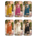 DNO 701 Embroidered Straight Cut Salwar Suit