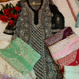 Chikankari Georgette Gotta kurti sharara sets.