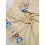 Traditional Soft Gadhwal Silk Embroidered Sarees