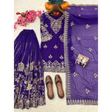 LC- 1458 LAUNCHED KURTI & FLARED SHARARA SET