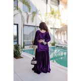 LW-9307 VELVET TOP-PALAZZO CO-OD SET WITH BATWA