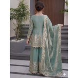 ST-0122 Kids Wear Attractive silk embroidery Kurta Set