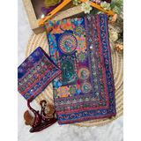 VIRAL MULTICOLOR Mirror Work Sarees- UNSTITCHED BLOUSE