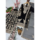 KF-1733 NEW DESIGNER HEAVY EMBROIDERY CHAIN SEQUENCE WORK SHARARA SET