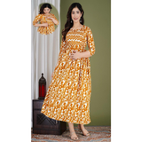 Maternity & Feeding PRINTED COTTON GOWNSTYLE KURTI