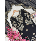 LC- 1458 LAUNCHED KURTI & FLARED SHARARA SET