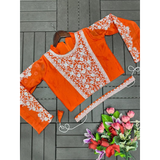 HB-201 Hirva Beauty Embroidery Coding Work Ready to wear Saree