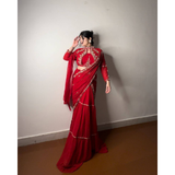 BE-280 WEDDING SPECIAL FANCY PARTY WEAR FAUX GEORGETTE LEHENGA SAREE