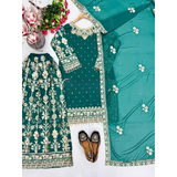 KF-1733 NEW DESIGNER HEAVY EMBROIDERY CHAIN SEQUENCE WORK SHARARA SET