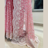 FLORAL Viscose Shimmer Georgette Saree