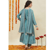 7STAR Girl's Floral Elite Design Thread Work Anarkali Kurta Set