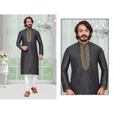 Silk Embroidery Work MEN Kurta With Pajama Set - SIZE 46