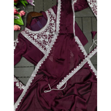 HB-201 Hirva Beauty Embroidery Coding Work Ready to wear Saree