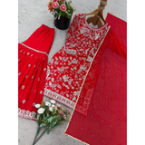 SRK-5302New Designer Party Wear Look Top-Plazzo and Dupatta