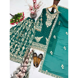 KF-1733 NEW DESIGNER HEAVY EMBROIDERY CHAIN SEQUENCE WORK SHARARA SET