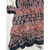 SF- 1117 Semi Gajji Ajrakh Print with Mirror