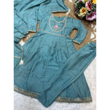 7STAR Girl's Floral Elite Design Thread Work Anarkali Kurta Set