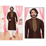 Silk Embroidery Work MEN Kurta With Pajama Set - SIZE 46