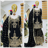 ZC-B9016 New Designer Party Top Sharara SETS
