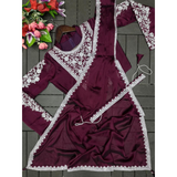 HB-201 Hirva Beauty Embroidery Coding Work Ready to wear Saree