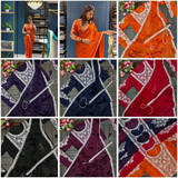 HB-201 Hirva Beauty Embroidery Coding Work Ready to wear Saree