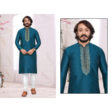 Silk Embroidery Work MEN Kurta With Pajama Set - SIZE 46