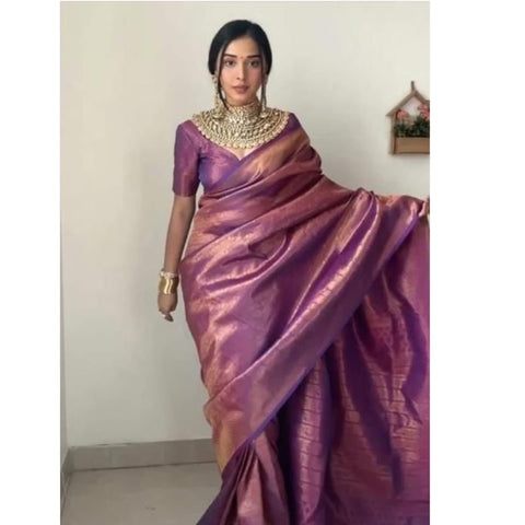 SOFT LICHI SILK SAREE- READY TO WEAR SAREE * GET READY IN JUST ONE MINUTE