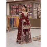 LC- 1458 LAUNCHED KURTI & FLARED SHARARA SET