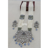 Royal Kundan Pearl Long Haar Set with Earrings