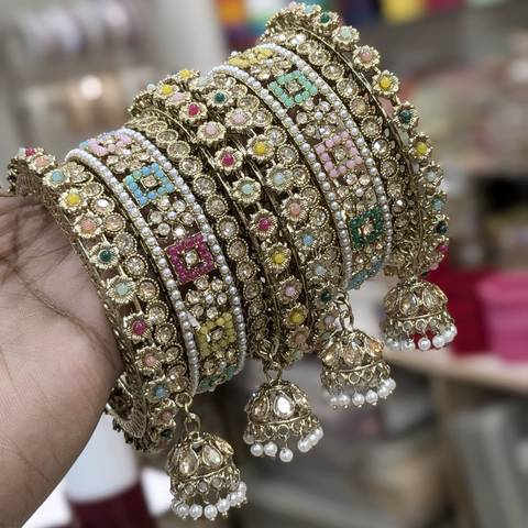 Multicolour Stone Bangle Sets
