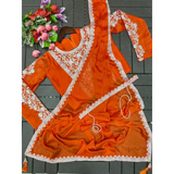 HB-201 Hirva Beauty Embroidery Coding Work Ready to wear Saree