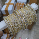STYLISH KUNDAN STONE STYLE BANGLE SET