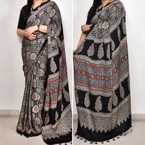 Super AJRAKH PrintTrending Saree