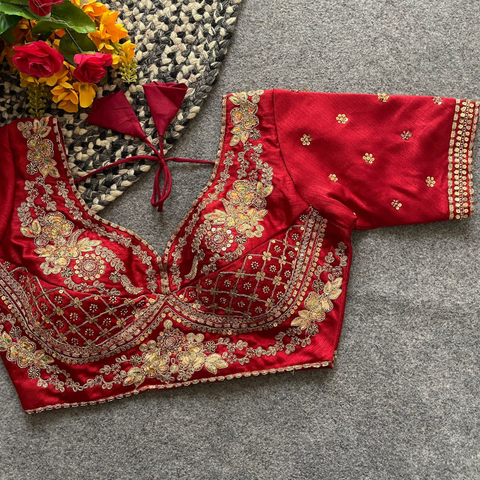 SABYASACHI NECK BRIDAL BLOUSE