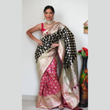 Half n Half Semi Silk Saree