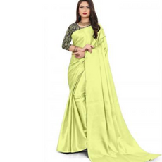 SATIN Silk Wear Plain Saree