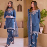 Party Wear Crepe Top & Farshi Palazzo