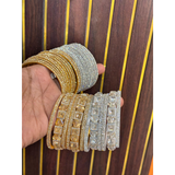 NEW SILVER GOLDEN BANGLES COMBO SET