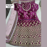 Lehenga Choli Set – Sequin, Velvet & Net Embroidered