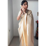 SOFT LICHI SILK SAREE- READY TO WEAR SAREE * GET READY IN JUST ONE MINUTE