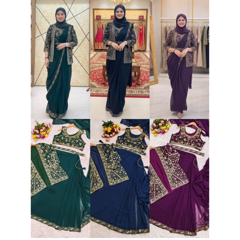HV 9319 SUPER HIT READY-TO-WEAR JACKET SAREE DESIGN