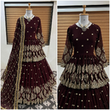ZF-258 — Elegant Embroidered Sequence Designer Kediya Set