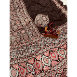 NC-5585 Most Demanding Ajrakh Mirrorwork saree collection