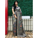 Designer Floral Semi-Silk Sarees