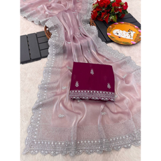 NEW DESIGNER HEAVY EMBROIDERY WORK SEREE