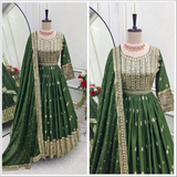 New Trending Mehndi Rasam Gown Set