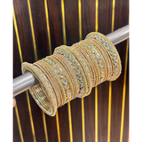NEW GOLDEN KUNDAN BANGLE SET
