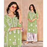 VAANYA- Heavy Embroidery Work Long Kurti with Palazzo