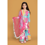 New Launcing Kids Floral Print Anarkali-Style Suit
