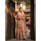 WW1268 New Design Trending Organza Net Top & Sharara set